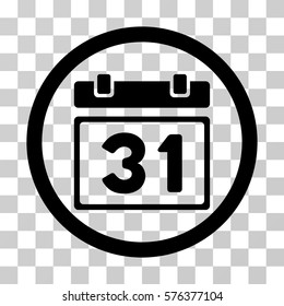Last Month Day rounded icon. Vector illustration style is a flat iconic symbol inside a circle, black color, transparent background. Designed for web and software interfaces.