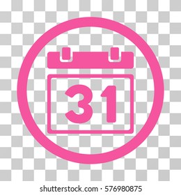 Last Month Day rounded icon. Vector illustration style is a flat iconic symbol inside a circle, pink color, transparent background. Designed for web and software interfaces.