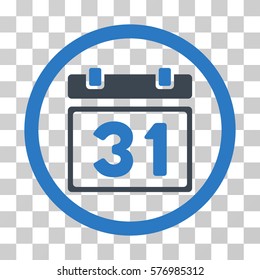 Last Month Day rounded icon. Vector bicolor illustration style is a flat iconic symbol inside a circle, smooth blue colors, transparent background. Designed for web and software interfaces.