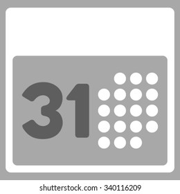 Last Month Day vector icon. Style is bicolor flat symbol, dark gray and white colors, rounded angles, silver background.