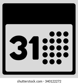 Last Month Day vector icon. Style is flat symbol, black color, rounded angles, light gray background.