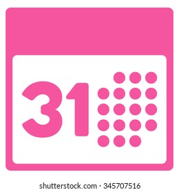 Last Month Day vector icon. Style is flat symbol, pink color, rounded angles, white background.