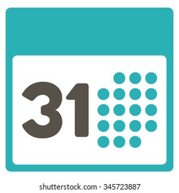 Last Month Day vector icon. Style is bicolor flat symbol, grey and cyan colors, rounded angles, white background.