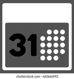 Last Month Day vector icon. Style is bicolor flat symbol, black and white colors, rounded angles, gray background.