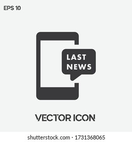 "Letzte Neuigkeiten, Smartphone" Vektor-Symbol-Abbildung. Ui/Ux. Premium Qualität.