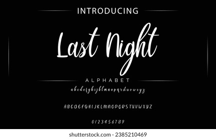 Last Night signature Font Calligraphy Logotype Script Brush Font Type Font lettering handwritten
