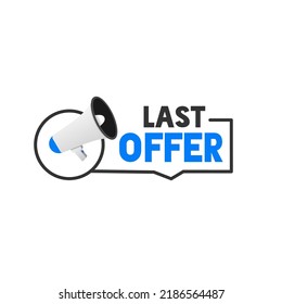 Letztes Angebot Bannerdesign-Vorlage. Vektorgrafik auf weißem Hintergrund.