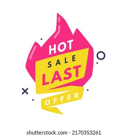 Last Offer Hot Sale Countdown Badge as Promo Sticker Vector Illustration