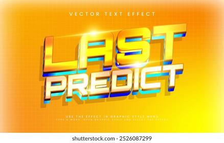Last predict editable vector text effect, with modern orange concept