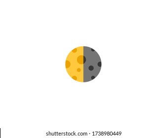 Last Quarter Moon, Half Moon  vector flat icon. Isolated Moon Cycle, Lunar phases Illustration emoji illustration. Realistic Vector Icon