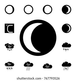 last quarter moon icon. Set of weather sign icons. Web Icons Premium quality graphic design. Signs, outline symbols collection, simple icons for websites, web design, mobile app on white background