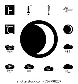 last quarter moon icon. Set of weather sign icons. Web Icons Premium quality graphic design. Signs, outline symbols collection, simple icons for websites, web design, mobile app on white background