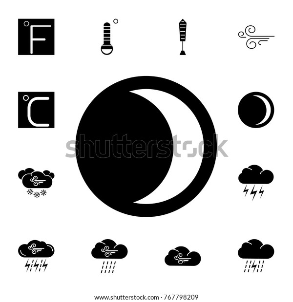 last quarter moon icon. Set of weather sign
icons. Web Icons Premium quality graphic design. Signs, outline
symbols collection, simple icons for websites, web design, mobile
app on white background