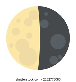 Last quarter moon vector flat icon. Isolated last quarter moon emoji illustration