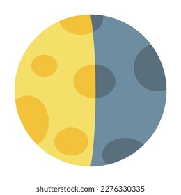 Last quarter moon vector flat icon. Isolated last quarter moon emoji illustration