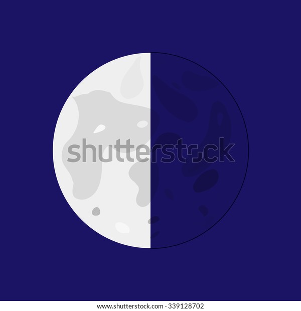 Last Quarter / Third Quarter - lunar phase.\
Flat style vector\
illustration.