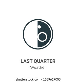 Last quarter vector icon on white background. Flat vector last quarter icon symbol sign from modern weather collection for mobile concept and web apps design.