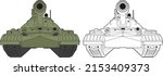The last serial Soviet heavy tank T-10 also known as IS-8. Two options - black and white and color.