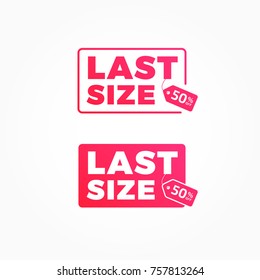 Last Size 50% Off Tags Advertisement