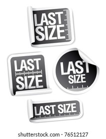 Last size clothing labels set