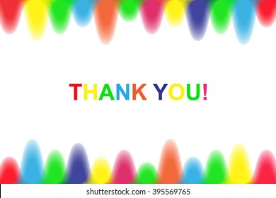 Last slide of presentation - Thank you! Bright abstract colorful waves, Vector background