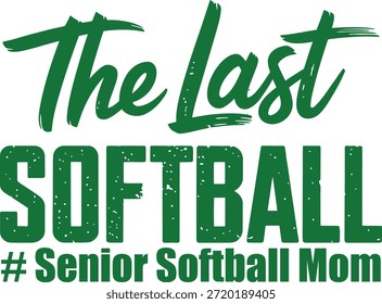 El último diseño de tipografía de la madre del softbol sénior sobre fondo blanco