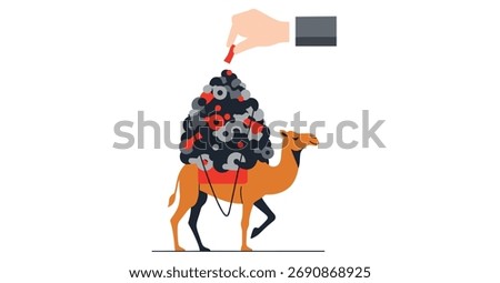 Last Straw Breaking Camel's Back Symbolizing Overload