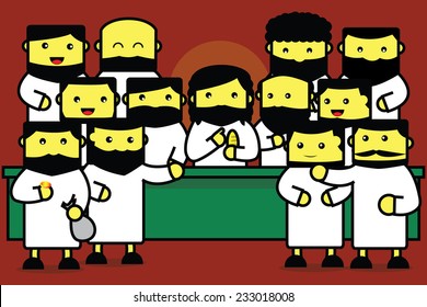 Last Supper, Cartoon.