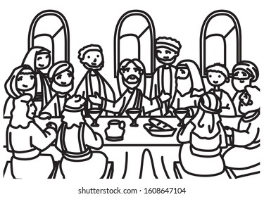 Last Supper Coloring Book Stock Vector (Royalty Free) 1608647104 ...