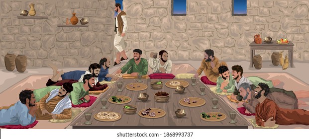 Last Supper Jesus Celebrates Passover His Stock Vector (Royalty Free)  1868993737 | Shutterstock