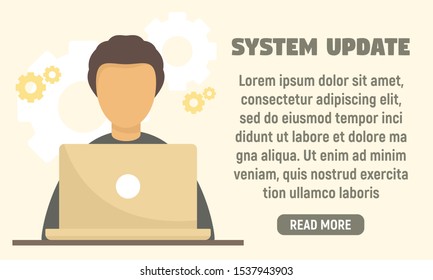 Last system update concept banner. Flat illustration of last system update vector concept banner for web design