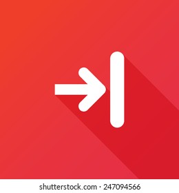 Last track right arrow multimedia button icon. Modern design flat style icon with long shadow effect