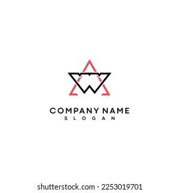 last WA letter logo design with creative concept in thin line style