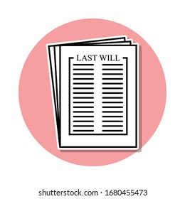 Last will sticker icon. Simple thin line, outline vector of Death icons for ui and ux, website or mobile application