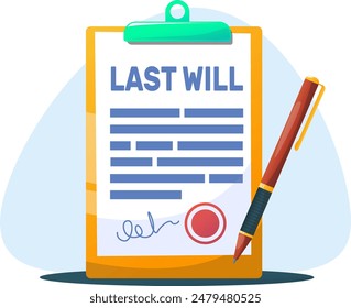 Last will. Stock vector illustration