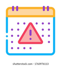 last work month on calendar icon vector. last work month on calendar sign. color symbol illustration