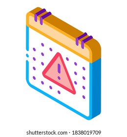 letzten Arbeitsmonat auf Kalendersymbol Vektorgrafik. isometrische letzte Arbeit Monat auf Kalenderzeichen. farbige einzelne Symbolillustration