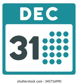 Last Year Day vector icon. Style is bicolor flat symbol, soft blue colors, rounded angles, white background.