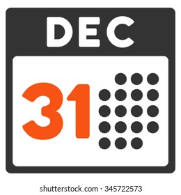 Last Year Day vector icon. Style is bicolor flat symbol, orange and gray colors, rounded angles, white background.