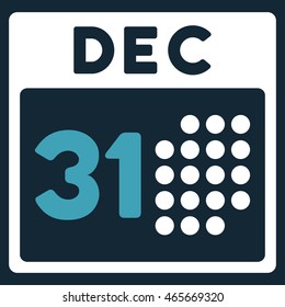 Last Year Day vector icon. Style is bicolor flat symbol, blue and white colors, rounded angles, dark blue background.