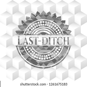 Last-ditch grey emblem with cube white background
