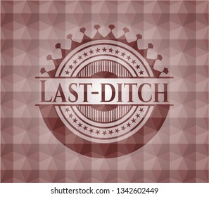 Last-ditch red seamless badge with geometric pattern.