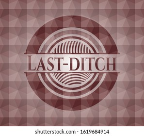 Last-ditch red seamless polygonal badge.