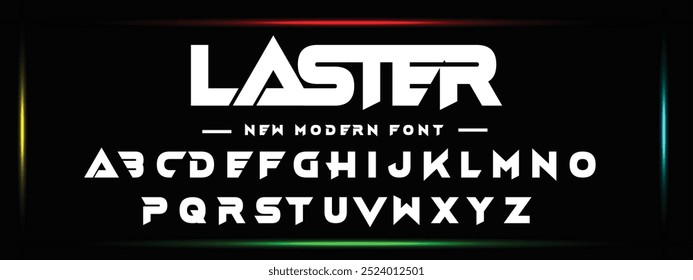 Laster Abstract Fashion font alphabet. Minimal modern urban fonts for logo, brand etc.