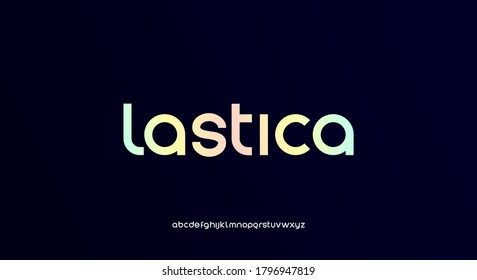 Lastica, a modern alphabet lowercase font. minimalist typography vector illustration design