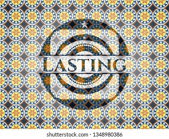 Lasting arabesque style emblem. arabic decoration.