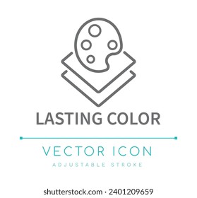 Lasting Color Fabric Textile Vector Line Icon