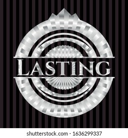Lasting silvery emblem. Vector Illustration. Mosaic.
