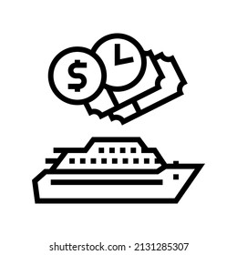 last-minute cruise line icon vector. last-minute cruise sign. isolated contour symbol black illustration