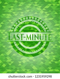 Last-minute realistic green mosaic emblem
